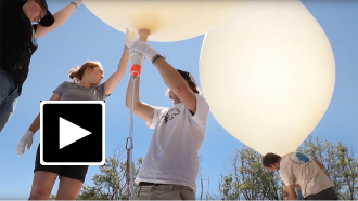 Video still from MSU Eclipse Ballooning Projec
