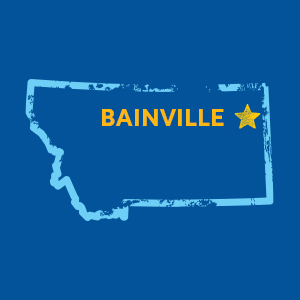 Map of Montana with Bainville highlighted