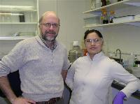 Michael Babcock with lab assistant