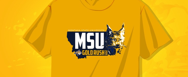 university gold color shirt
