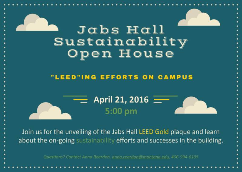 Save the Date for the Jabs Hall Sustainability Open House event
