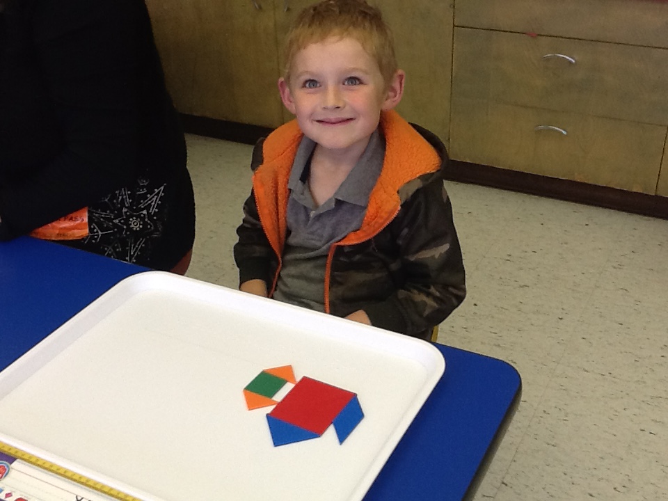 Frenchtown Student with his Tangram