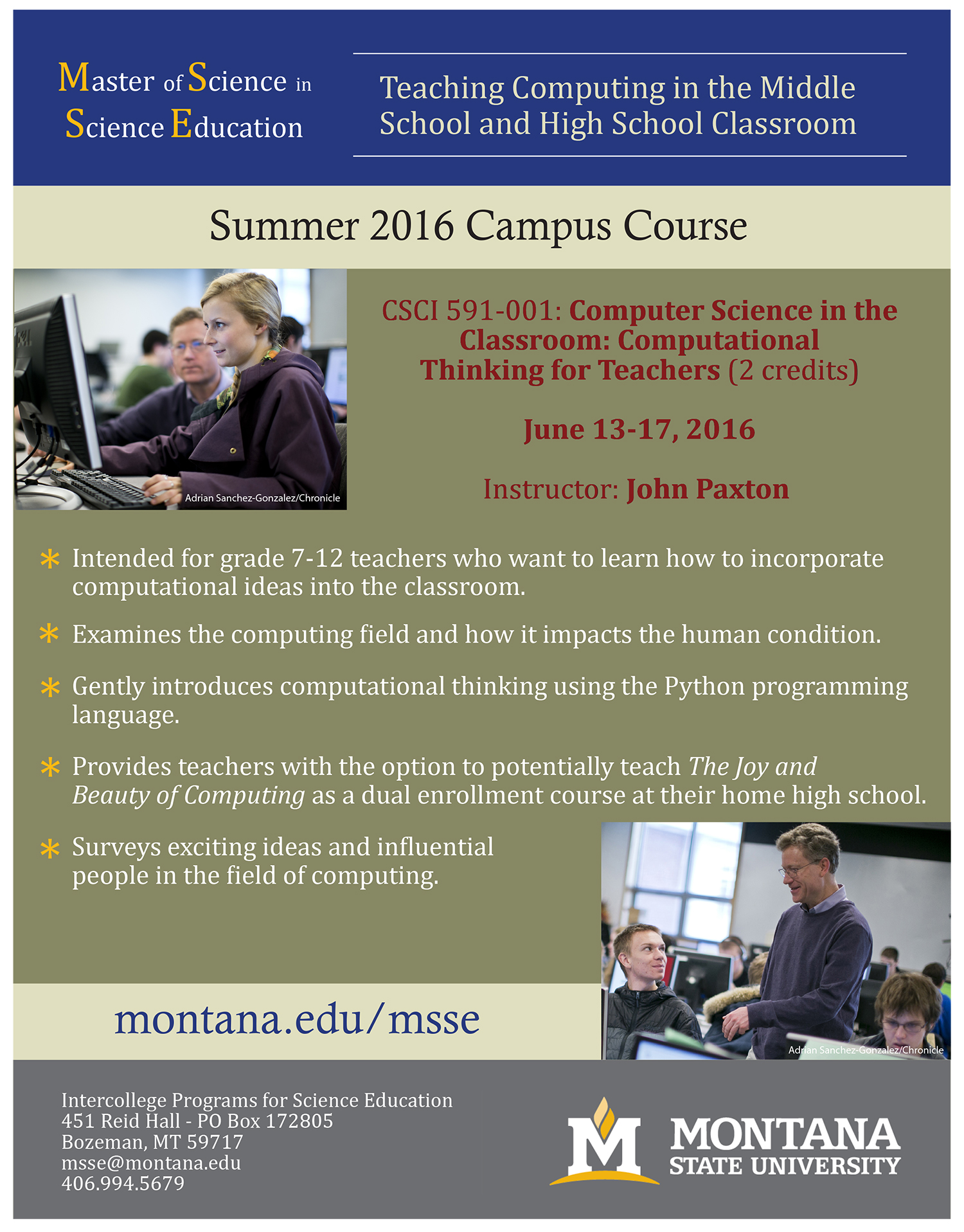 CSCI 591 MSSE Summer Course Flyer