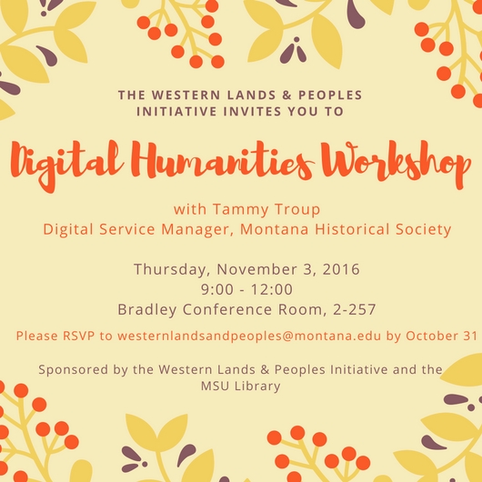 Digital Humanities workshop flyer