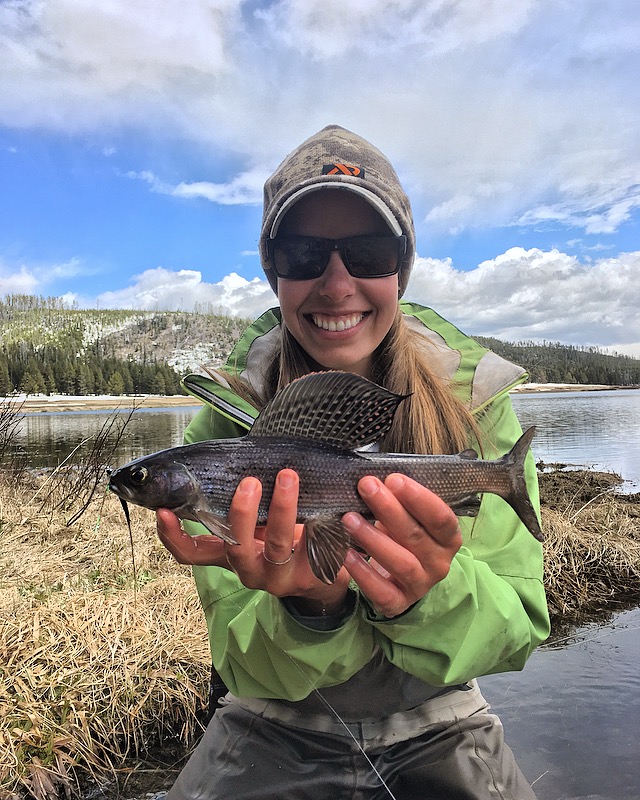 Andi with Arctic grayling