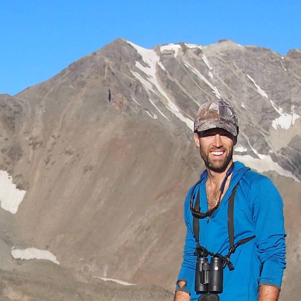 Blake Lowrey in front of mountains cropped