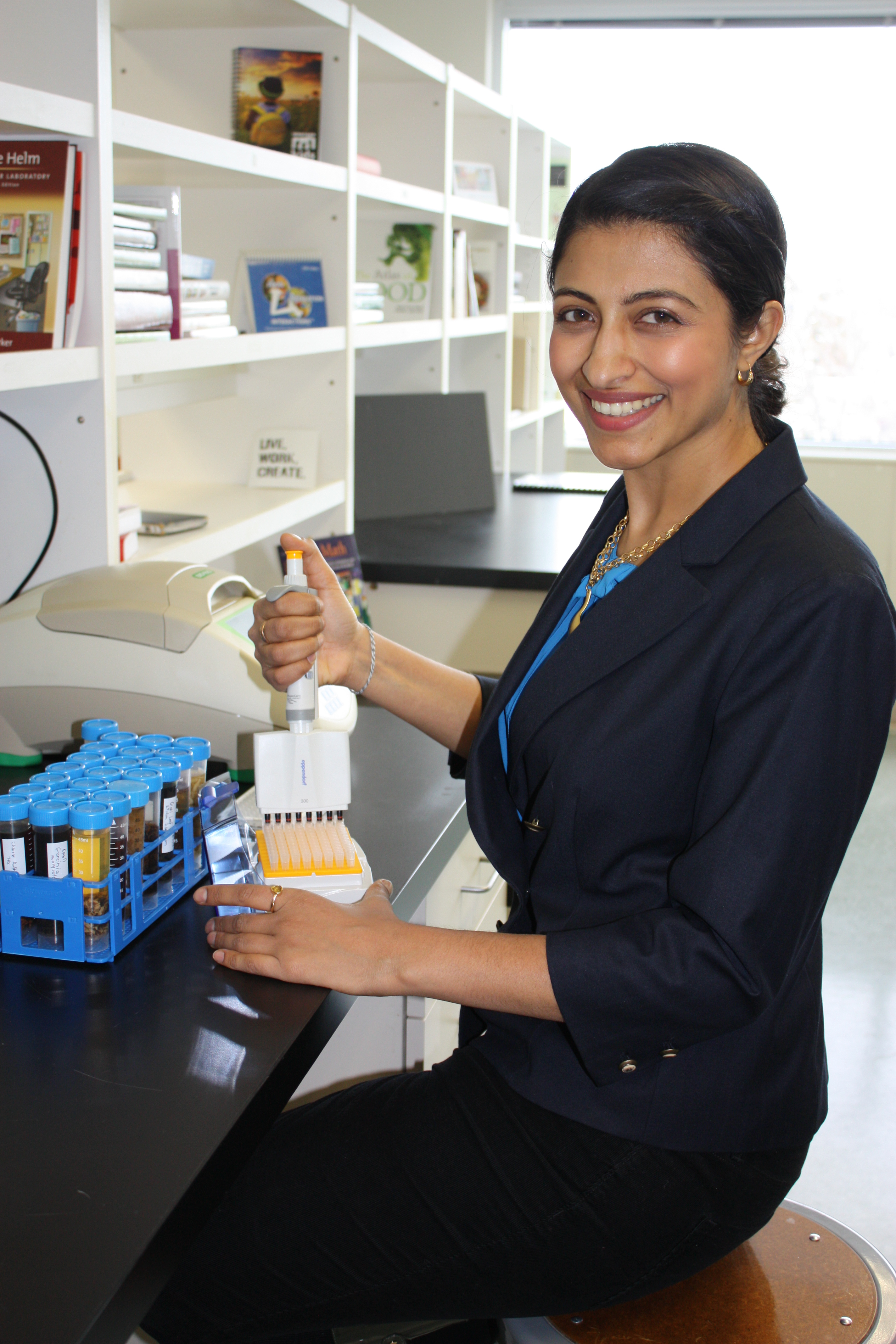 Dr Selena Ahmed works in MSU's Food and Health Lab