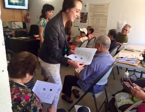 MSU student Jackie Roller at community center in Hawai'i