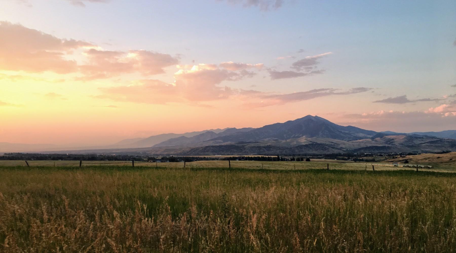 Sunset over the Bridger Mountains