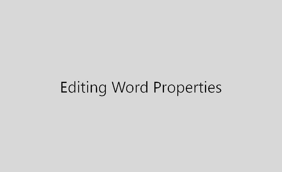 Editing Word properties
