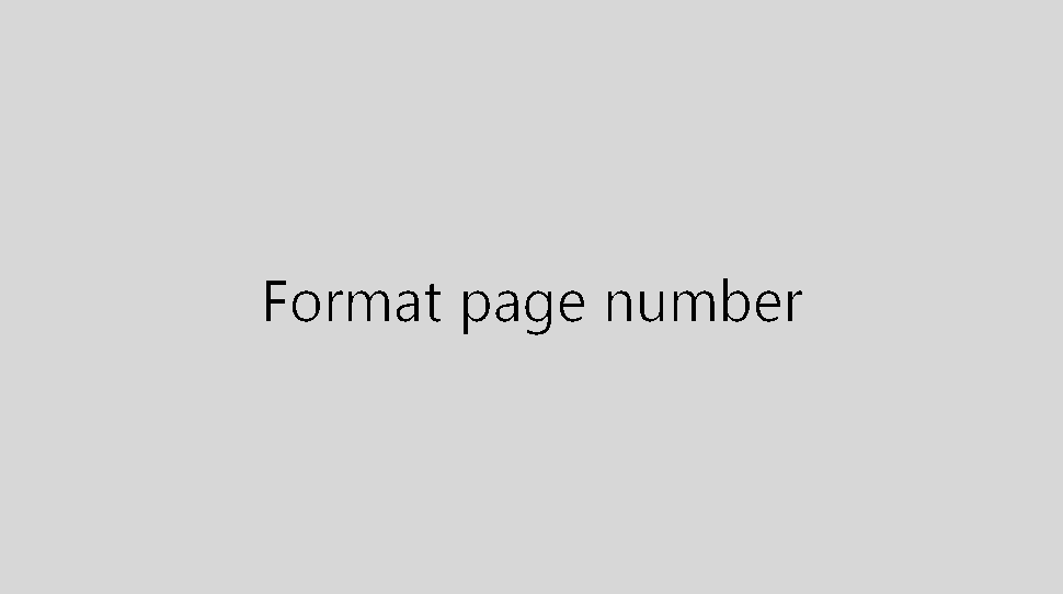 Formatting landscape page number