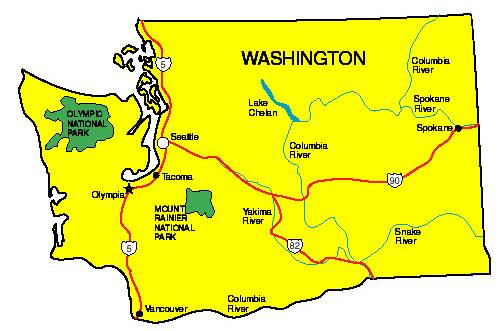 Small Washington state map