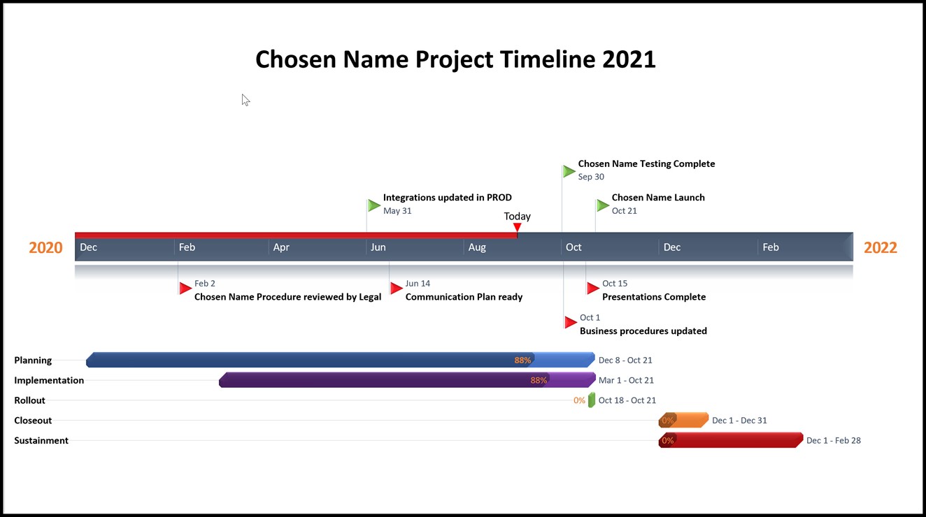 Chosen Name Project Timeline 2021