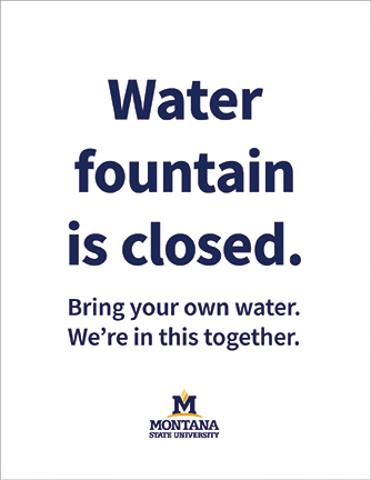 msu branded letter-size closed water fountain sign