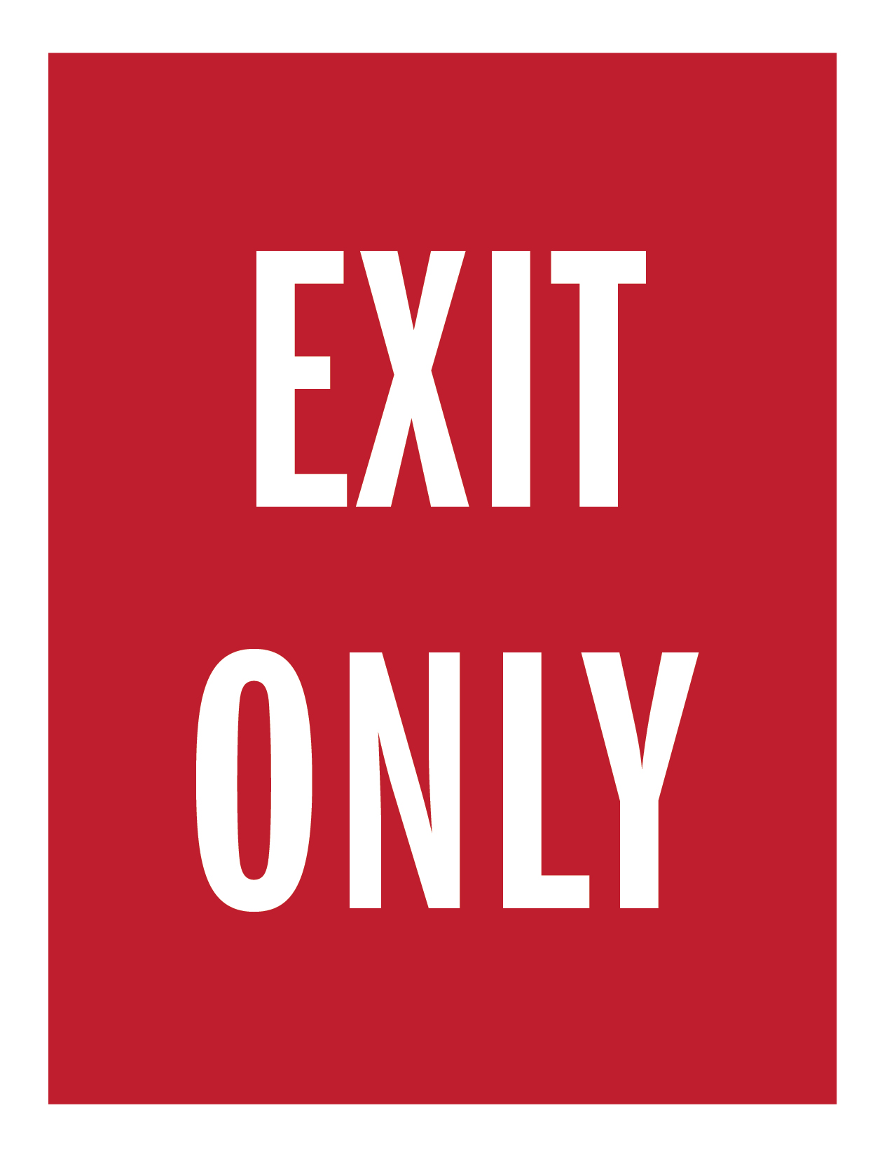 red exit only letter-size sign