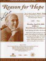 Poster of 2008 Stegner Lecture with Jane Goodall