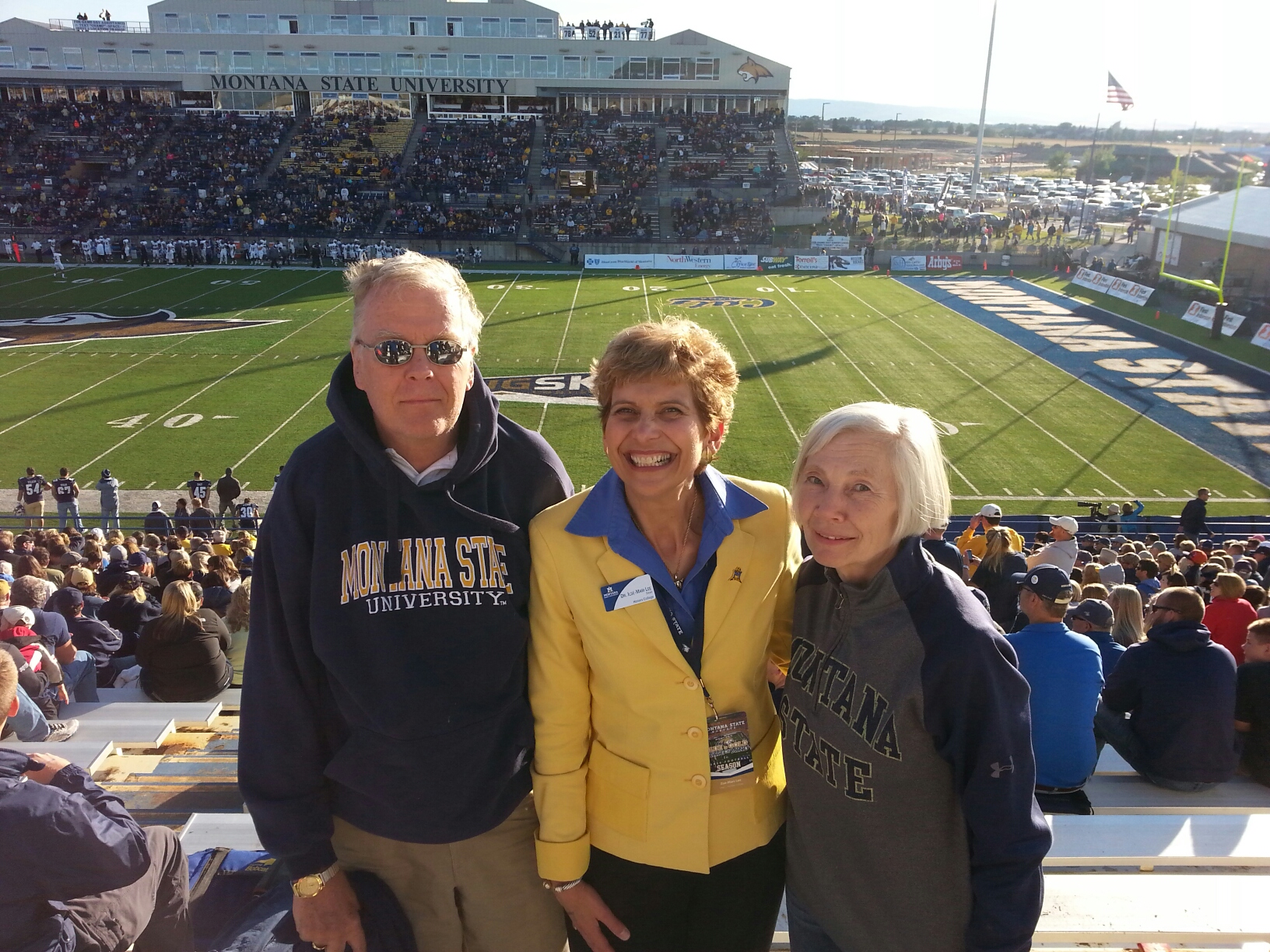 Dr. Lee and the Vadheims at an MSU Cats football game.