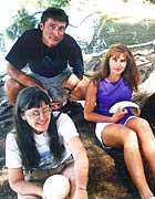 MSU paleontologists (from left) Frankie Jackson, Jim Schmitt and Mary Higby Schweitzer