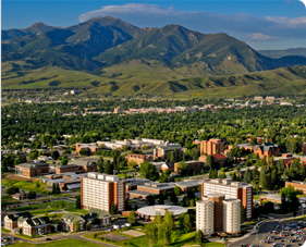 gallatin valley and msu from the air