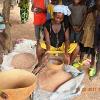 038 - Awa Diarra prepares sorghum couscous (locally known as tow/toe) for dinner