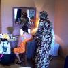 088 - Arty mirror picture with Sherri, Mme. Aissata Thera, and Florence