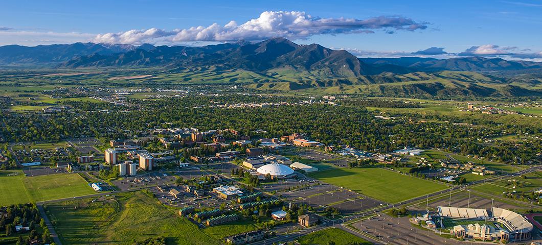 Aerial view of MSU and Bozeman