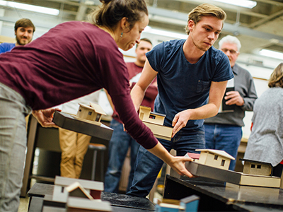 Two architecture students present their models