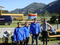 Some of the MRM Group whitewater rafting, Gallatin Canyon, Montana, 2006