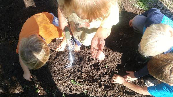 children in garden soil children in garden soil