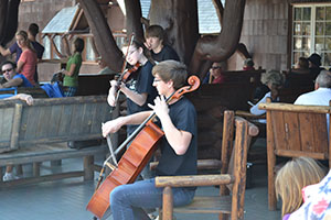 Student playing cello