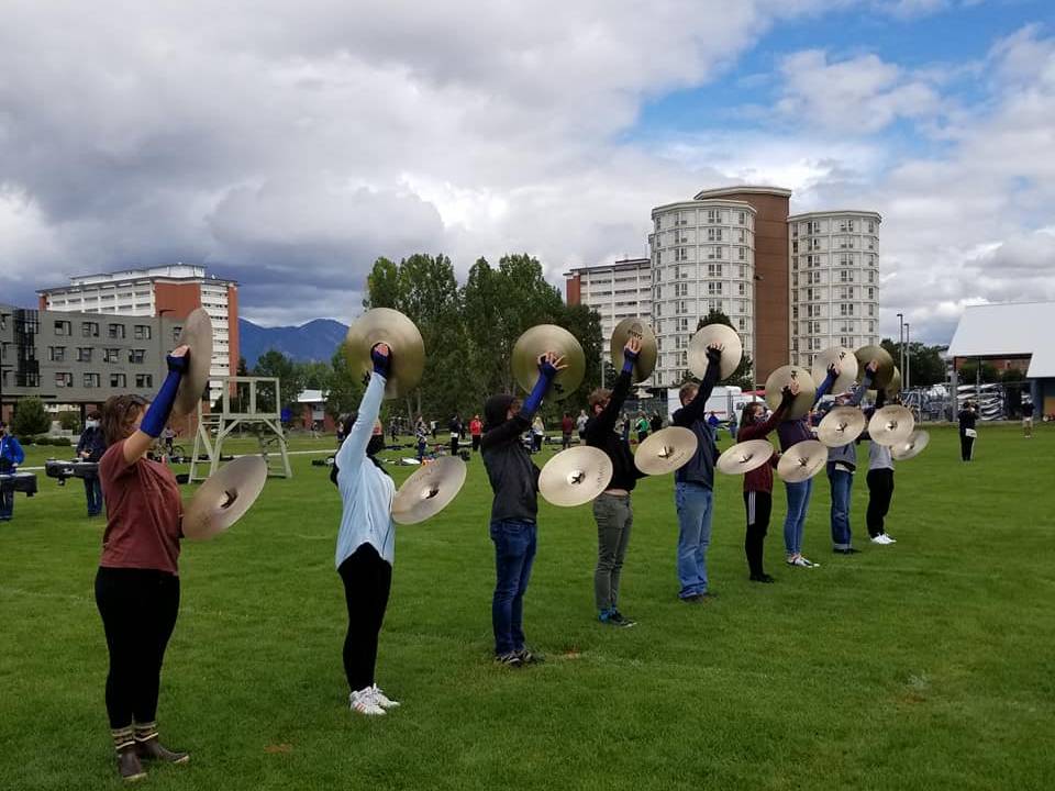 Cymbal Players in Marching Band