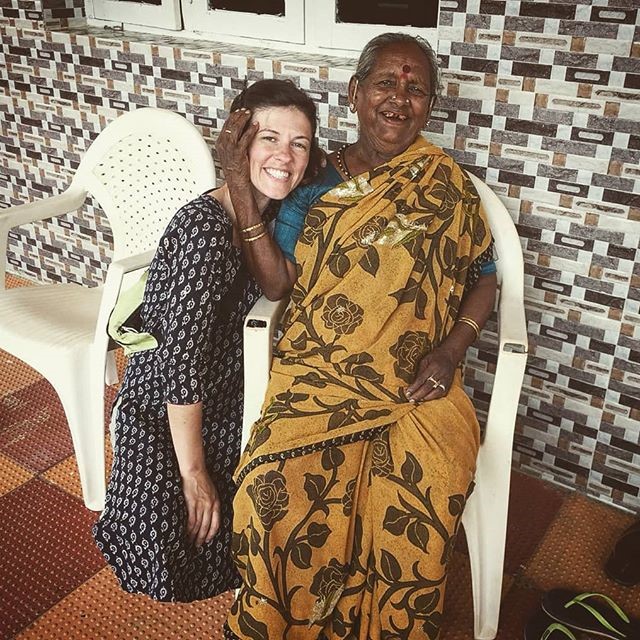 nursing student with woman in India