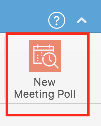 Screenshot of the New Meeting Poll icon located in the ribbon on Outlook after you've opened a new email message.