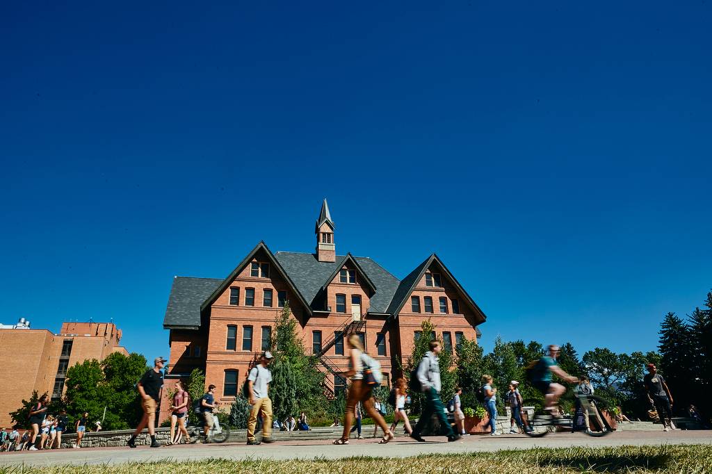 Students Walking in Front of Montana Hall