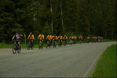 Biking in a line