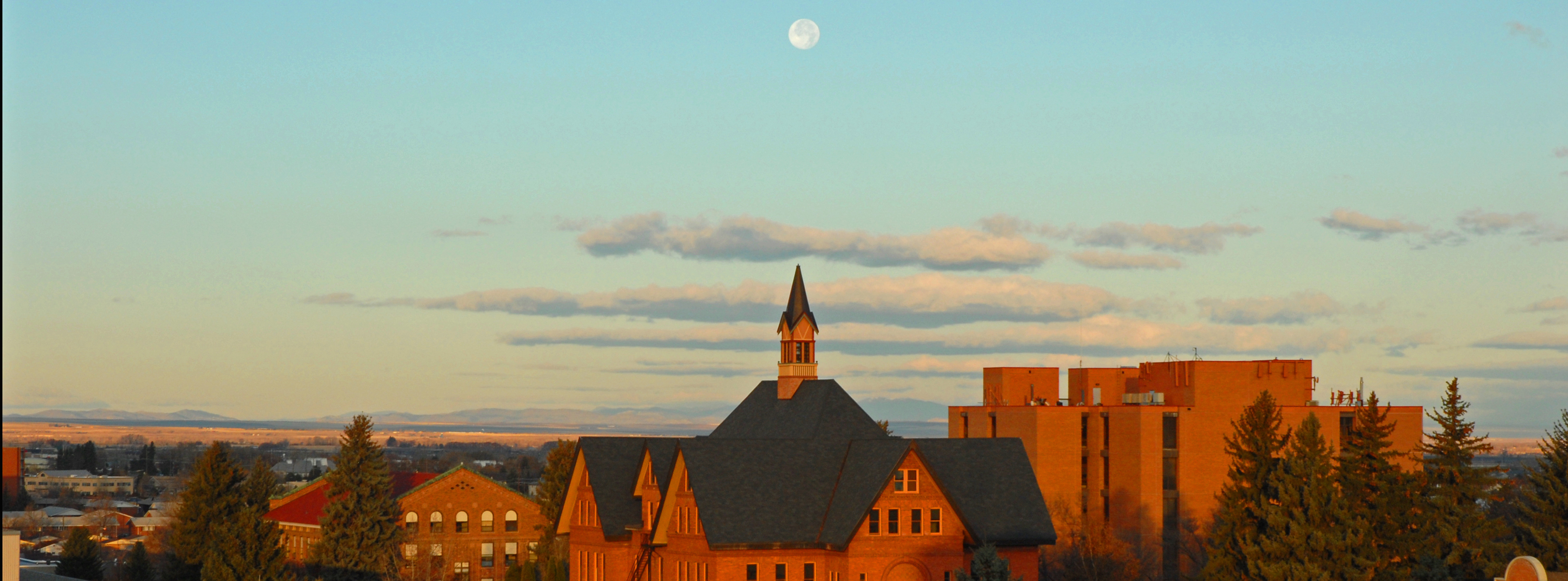 campus landscape with moon