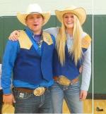 Two members of the rodeo team posing for a photo
