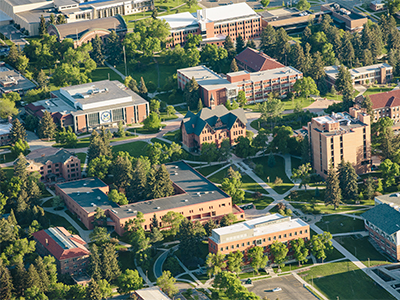 Aerial view of MSU campus