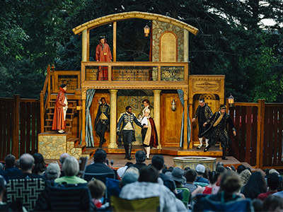 Shakespeare's Othello being performed outdoors