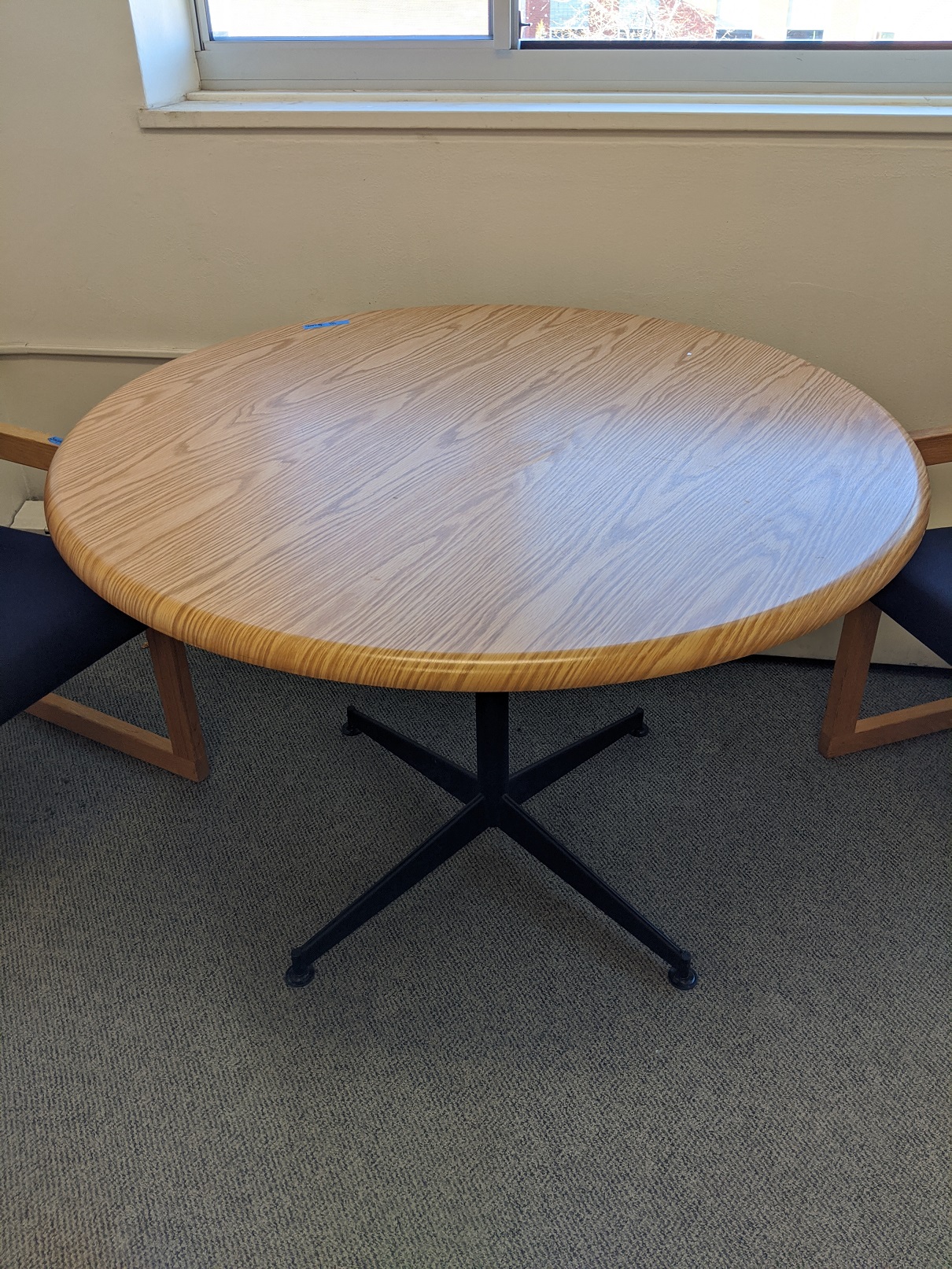 Round wood look table