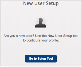 Screensho of New User Setup Tile in the new password portal.