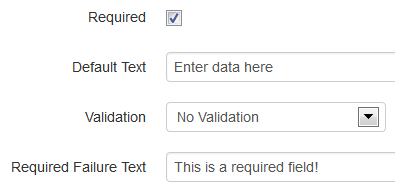 Required Checkbox and Required Failure Text