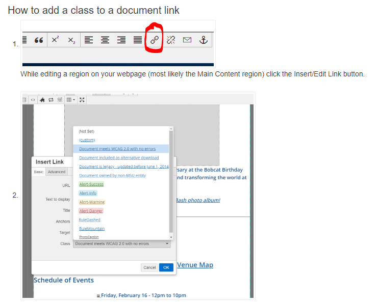 How to add a class to a document image instructions