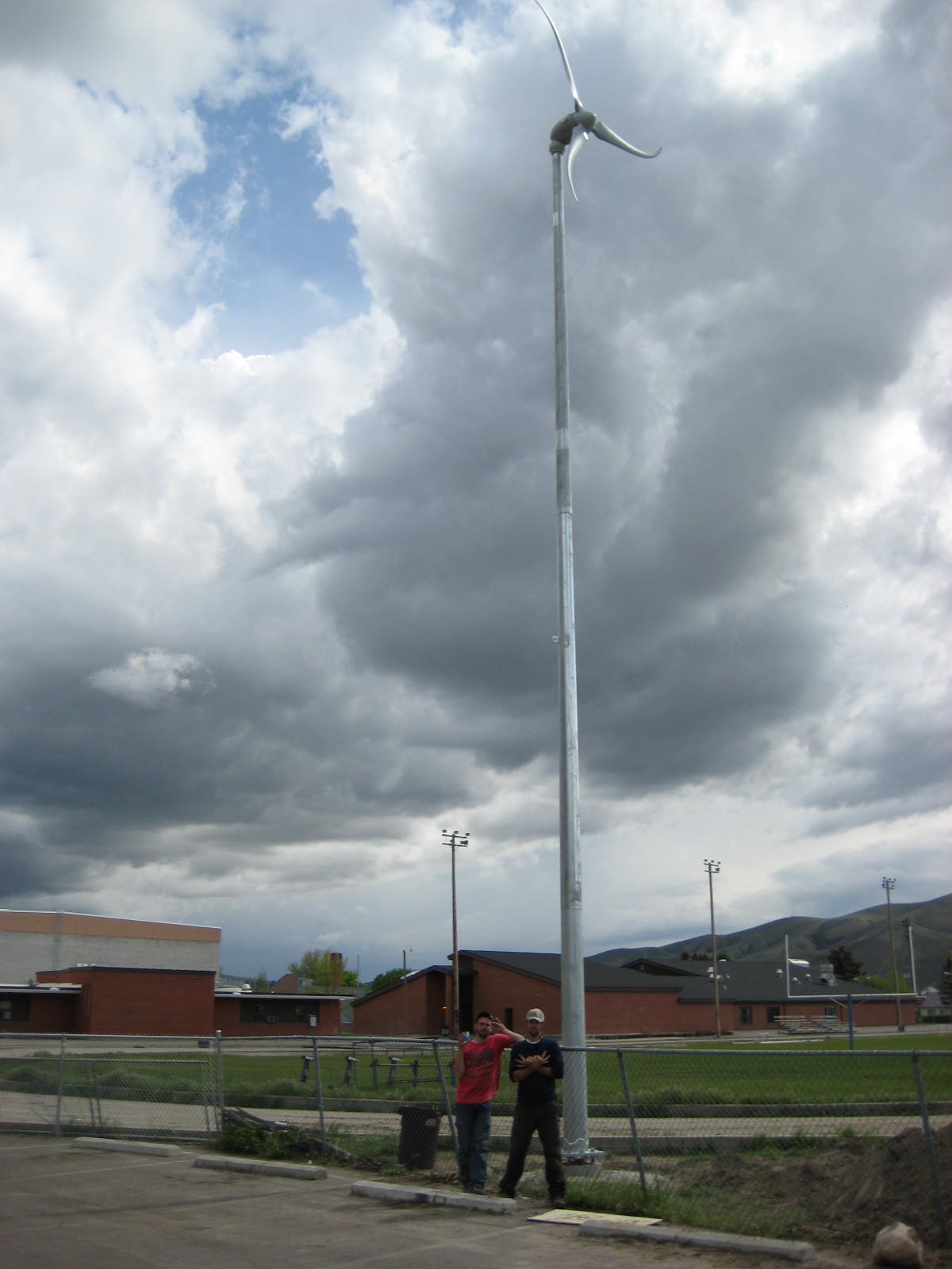 Wind turbine at a school in Montana