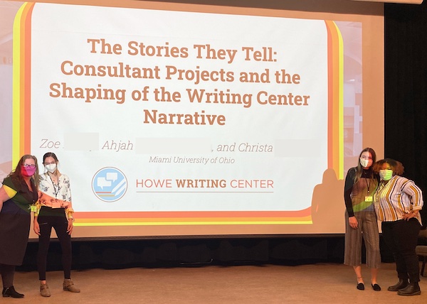 Destiny Brugman with Howe Writing Center Tutors.