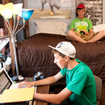 A student works on his computer
