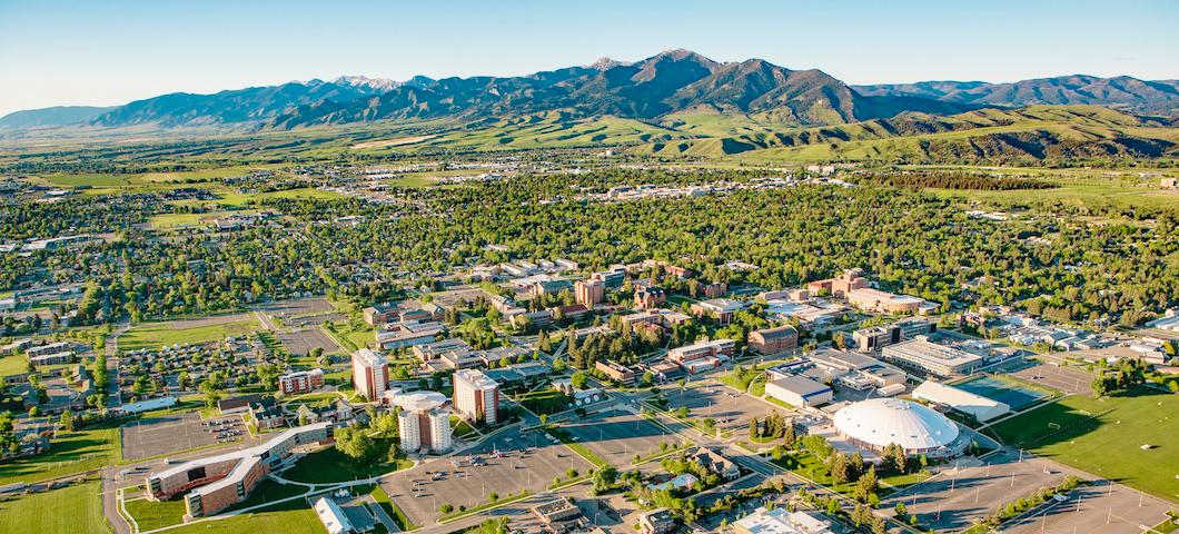 2018 aerial shot of MSU campus