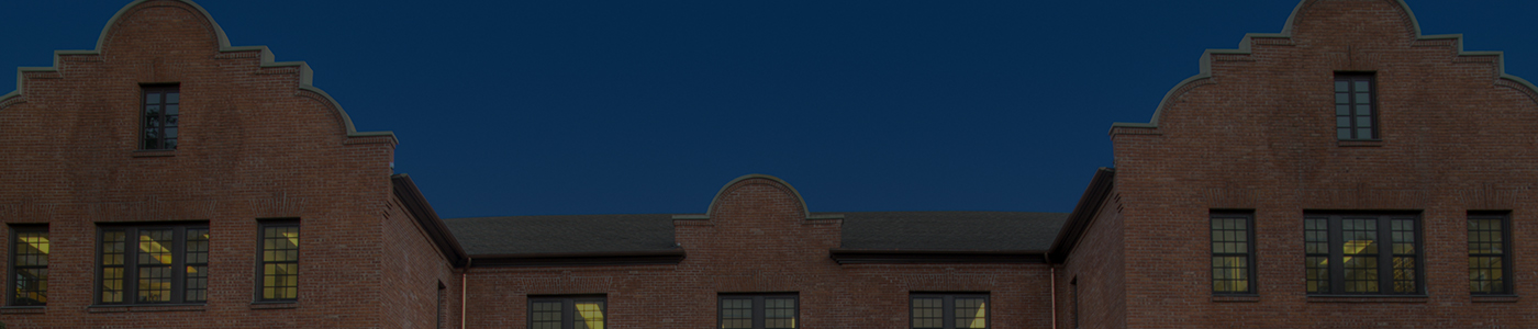 Hamilton Hall at dusk.