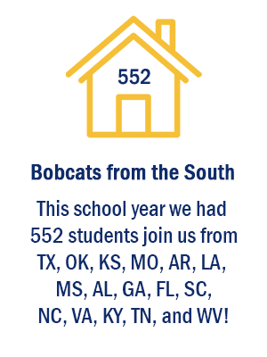 MSU currently has 552 students represented from the southern states!