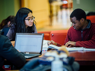 Two students studying